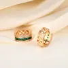 Pendientes de Zirconia Color Esmeralda de Venta Caliente Transfronterizos para Mujer, Diseño Retro de Alta Gama, Pendientes Lujosos, Venta al por Mayor de Joyería