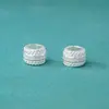 Plata Esterlina S925 Lujo Accesible Zircón Perforado Cuentas de Barril Cuentas Espaciadoras Cuentas Sueltas DIY Jade Perla Pulsera Pulsera Accesorios con Cuentas
