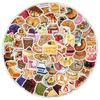 100 Pacotes de Lanches e Bebidas de Desenho Animado Doces Capa de Celular Grafite Infantil Mala Skate Adesivos à Prova d'Água Atacado