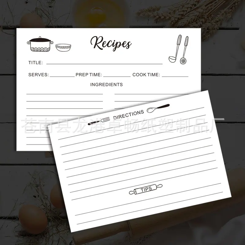 亚马逊热卖食谱卡 配料卡 recipes定制