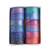 Série Céu Estrelado Transfronteiriço Fita Washi Dourada Fita Adesiva Washi para Decoração DIY Diário Criativo Infantil Material Caixa de Adesivos Conjunto