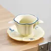 Colador de Té de Cerámica Blanca Dorada Mineral de Roca Hecho de Fábrica, Filtro de Té, Separador de Agua de Té, Platillo para Taza de Té, Malla Filtro para Hojas de Té, Accesorios para Ceremonia del Té
