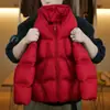 Jaquetas acolchoadas de algodão estilo coreano para meninos e meninas, casacos quentes de algodão, agasalhos acolchoados de algodão com capuz para inverno infantil, blusas da moda de cor sólida 2026