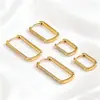 Pendientes Retro Simples Ovalados de Lujo Ligero de Gama Alta para Mujer Pendientes de Acero de Titanio Pendientes Geométricos Ovalados Largos Versátiles Exagerados