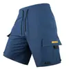 Bermuda de Trabalho Masculina de Secagem Rápida, Calça de Cinco Pontos Respirável Elástica de Verão, Tamanho Grande Cruzada Esportiva Leve Casual para Exterior