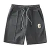 Shorts de waffle estilosos transfronteiriços estilo americano para homens, calças casuais soltas de comprimento médio para o verão, shorts esportivos de basquete para homens