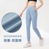 Pantalones Deportivos para Mujer Fitness Secado Rápido Pantalones para Correr Brocado a Doble Cara Desnudo Primavera y Otoño Bolsillo con Cremallera Pantalones Elásticos Casuales
