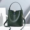 Bolsa feminina de verão, bolsa tipo balde de crocodilo, nova chegada, estilo coreano, bolsa de ombro transversal feminina, 2021
