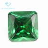 Venta al por mayor de fábrica 5A circonio cuadrado verde piedra desnuda sintético fondo puntiagudo bisel coche Flor Princesa Cuadrado abuela verde piedra blanca