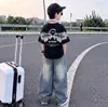 Nuevo Estilo Niños Tendencia Fútbol Manga Corta Jeans Ropa Marca de Moda Comercio Exterior Ropa Infantil Niños Conjunto de Verano