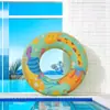 Anillo de natación infantil con estampado de dibujos animados al por mayor de fábrica, engrosado, juguete inflable para agua al aire libre, anillo para las axilas de bebé, anillo flotante