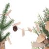 24 Pinzas de Madera, Cuerda, Pegatinas, Calendario de Adviento Decorativo Colgante, Adorno Navideño, Juego de Accesorios, Madera