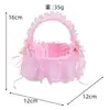 Cesta de Flores de Mão para Madrinha de Casamento Ocidental Decoração de Mesa Armazenamento Pequena Cesta de Flores Cesta de Flores para Daminha de Flores Alça de Flor Mini Cesta de Flores