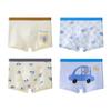 Roupa Íntima Masculina, Cuecas Boxer de Algodão Puro Classe A para Meninos, Crianças de Tamanho Pequeno e Médio, Shorts de Quatro Cantos, 7A Antibacteriano, Não Apertado, Forro 100% Algodão