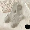 Calcetines de otoño e invierno hasta la pantorrilla para mujer, Calcetines holgados de color liso coreanos de moda, Calcetines dulces de encaje, Calcetines gruesos y cálidos de lana