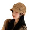 Outono e inverno novo vintage cor sólida octogonal chapéu mulheres ao ar livre de viagem estilo coreano pato língua chapéu simples pintor chapéu na moda