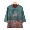 Estilo Chinês Estilo Nacional Casaco de Verão para Vovó Feminino Meia-idade e Idoso Casaco Tang Dia das Mães Dia das Mães Mãe Esposa terno Camisa