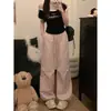 Foto real de los nuevos pantalones cargo de otoño 2026 con cintura elástica personalizada y cordón, bolsillos grandes, pierna recta, puños para mujer 19655