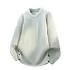 Tricô Gola Redonda Masculino Outono e Inverno Solto Casual Peça Básica Masculina Tricô Tricotado Design Tricô Interno Abotoado