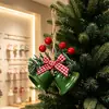 Festival de Natal Sino de Ferro Forjado Tocando Pingente Enfeites Acessórios de Decoração para Árvore de Natal Adereços Janela Decoração de Natal