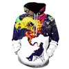 Moletom com Capuz Cruzado Primavera e Outono Pintura Graffiti Impressão 3D Camada de Ar Pulôver Unissex Roupa Esportiva Casual