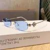 Óculos de Metal sem Aro com Detalhes de Diamante, Óculos de Aro Pequeno Oval para Mulheres, Estilo de Nicho, Anti Luz Azul, Armações de Óculos da Moda