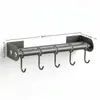 Estante de Almacenamiento para Cocina, Ganchos para Cocina, Barra con Ganchos Móviles, Barra Colgante sin Taladro, Soporte para Espátulas y Cucharas, Almacenamiento Montado en Pared