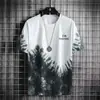Camiseta de Seda de Gelo Masculina Verão Nova Marca Tendência Ins Verão com Capuz Manga Curta Proteção Solar Solta Tops de Estudante 1/2 Peças