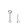Brincos de Titânio F136 com Rosca Interna, Piercings de Osso da Orelha com Pedra, Bases para Piercing de Lábio, Joias de Piercing de Titânio F136, Estilo Minimalista