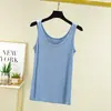 Nuevo Chaleco de Algodón Amargo con Cuello en U para Mujer de Verano y Otoño Color Sólido Holgado Para Usar por Encima Talla Grande Camiseta Base Interior Pieza Única
