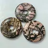 50mm Línea Negra Patrón Rojo Piedra Natural Nostálgica Moneda Antigua Hebilla de Paz Colgante DIY Collar