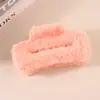 Pinza de Garra Cuadrada de Pelo Sintético de Visón para Otoño e Invierno, Pinza de Tiburón de Peluche Hecha a Mano de Alta Gama, Pinza de Garra Grande para el Cabello, Accesorios para el Cabello al por Mayor