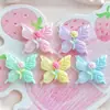 Accesorios de Resina de Mariposa Rosa Translúcida para Manualidades Pasador Casero Llavero Funda para Teléfono Móvil Accesorios de Papelería Venta al por Mayor