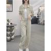 Shanli Dadi Moda Simples Estilo Coreano Terno Casual Feminino Verão Novo Elegante Solto Estilo Ocidental Jaqueta Calças