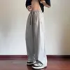 Pantalones casuales para hombre con caída, hechos de seda helada, de secado rápido, finos, de pierna recta, de cintura alta, holgados, pantalones largos para adolescentes, marca de moda, adecuados para primavera y verano