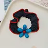 Gatito Dulce y Lindo Mezclilla Banda para el Cabello Intestino Delgado Flor Banda Elástica Alta Accesorios para el Cabello de Mujer para Cola de Caballo Baja