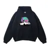 Moletom Casual Chinês Retro Americano 360g Algodão Moda Primavera e Outono Cor Lisa Estampada Solto e Confortável com Capuz