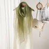 Bufanda de Seda de Lujo 100% Seda de Morera Elegante Chal para Dama Bufanda Delgada para Mujeres con Borde Bordado Regalo Versátil