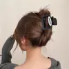 Pinza de Agarre de Letra Simple Pinza de Tiburón Negra Pequeña Pinza para el Cabello de Alta Calidad Pinza para el Cabello de la Mitad de la Cabeza para Mujer Accesorios para el Cabello