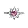 Anillo de Plata de Ley 925 con Moissanita para Mujer, Anillo de Plata con Diseño de Flor, Anillo de Diamante, Transmisión en Vivo de Tiktok, Suministro de Diamantes Reales, Dropshipping, Lujo Ligero