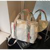 Bolso de Mujer Transfronterizo 2026 Nuevo Estilo Bolso de Mano de Encaje Bolso Tote para Viajar Bolso de Hombro Cruzado de Lona Simple y de Moda para el Trabajo