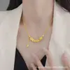 Colgante Chapado en Oro Cobre Mismo Estilo Tienda de Oro Hielo Triturado Fortuna Moneda de los Cinco Emperadores Collar Exquisito Moda Versátil Gama Alta