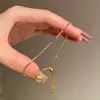 Pulsera de Zirconia Color Dopamina Electrochapada en Oro Real para Mujer, Estilo Nuevo, Lujo Ligero, Nicho, Exquisita, Apilable, Accesorio de Muñeca Ajustable