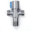 Válvula Angular Divisora de Aço Inoxidável 304 Duas Vias Saída Dupla Uma Entrada Duas Saídas Válvula Angular de Três Vias Torneira para Máquina de Lavar