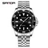 Sanda Comércio Exterior Popular Relógio Fantasma Verde Masculino Calendário Pulseira de Aço Inoxidável Relógio de Quartzo Negócios Esportes Relógio Masculino