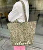 Bolso de Lona con Estampado de Leopardo y Letras Estilo Retro Dulce-Cool para Mujer, Bolso Tote de Gran Capacidad, Estilo Perezoso, Bolso de Hombro Personalizado, Moderno