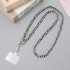 Nueva cadena cruzada de cuerda trenzada con degradado de estilo coreano, colgante para funda de teléfono, cordón largo antipérdida para teléfono móvil con clip