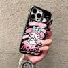 Fondo Negro Corbata de Moño Graffiti Cinnamoroll Funda para Teléfono Iphone17/18Pro Perro de Orejas Grandes Dibujo Animado Personalizado Funda Mate