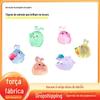 Micro paisagem bonito luminoso gordo coelho animal boneca decoração acessórios paisagem aquário pequenos ornamentos