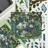 Pegatinas de Escena de Aventura en Tumba Antigua Micro-Tinta Casa Miniatura 3D Escena DIY Dibujos Animados Infantiles Pegatinas para Diario Alivio del Estrés